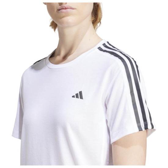 Adidas Γυναικεία κοντομάνικη μπλούζα Own the Run 3-Stripes Tee